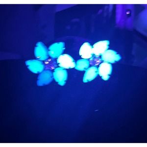 Glow in the dark vintage clip on earrings